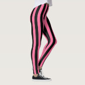 Vertikale rosa und schwarze Streifen Leggings (Rechts)