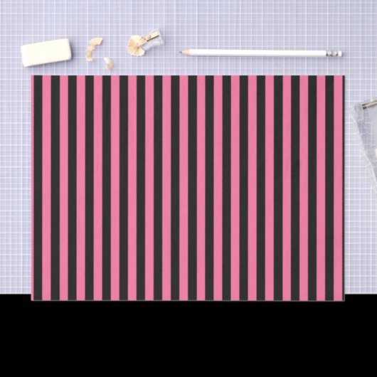 Vertikale rosa und schwarze Streifen Seidenpapier (Handwerk)