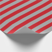Vertikale Rot- und Silberstreifen Geschenkpapier (Ecke)