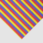 Vertikale rote, blaue und gelbe Streifen Seidenpapier (Ausschnitt)