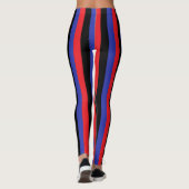 Vertikale rote, schwarze und blaue Streifen Leggings (Rückseite)
