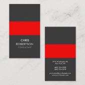 Vertikale rote Streifen Grau attraktive Visitenkar Visitenkarte (Vorne/Hinten)