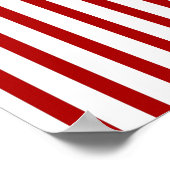 Vertikale rote Streifen - rot und weiß gestrichen Poster (Ecke)