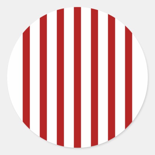 Vertikale rote Streifen - rot und weiß gestrichen Runder Aufkleber (Vorderseite)