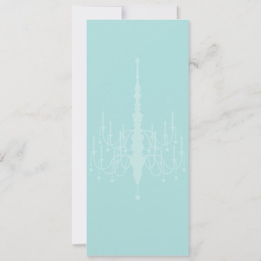 Vertikale Save the Date Kronleuchter-Karte (Rückseite)