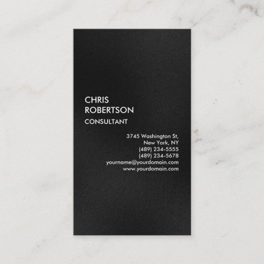 Vertikale Schlicht-Grau-Attraktive Charm-Visitenka Visitenkarte (Vorderseite)