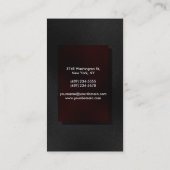 Vertikale Schlichte, grau-rote attraktive Visitenk Visitenkarte (Rückseite)