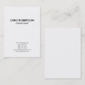 Vertikale Schlichte Schwarz/Weiß-Chubby-Visitenkar Visitenkarte (Vorne/Hinten)