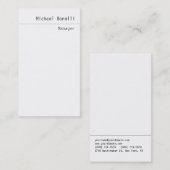 Vertikale Schlichte, trendige, saubere weiße Visit Visitenkarte (Vorne/Hinten)