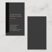 Vertikale schwarz-graue, trendige Visitenkarte (Vorne/Hinten)