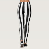 Vertikale Schwarz-Weiß-Streifen Leggings (Rückseite)