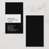 Vertikale Schwarz-weiße Berufliche Visitenkarte (Vorne/Hinten)