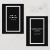 Vertikale Schwarz-weiße Chubby Moderne Visitenkart Visitenkarte (Vorne/Hinten)