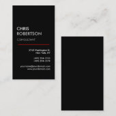 Vertikale Schwarz-weiße Graue rote Line-Visitenkar Visitenkarte (Vorne/Hinten)