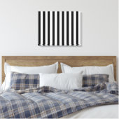 Vertikale schwarz-weiße klassische Streifen Leinwanddruck (Insitu (Schlafzimmer))