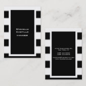 Vertikale Schwarz-weiße Streifen Einzigartig Beruf Visitenkarte (Vorne/Hinten)