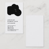 Vertikale Schwarz-weiße Trendfotografie Visitenkarte (Vorne/Hinten)