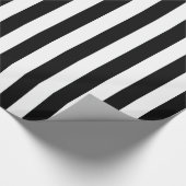 Vertikale schwarze klassische Streifen Geschenkpapier (Ecke)