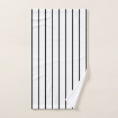 Vertikale schwarze Streifen Badhandtuch Set (Handtuch)