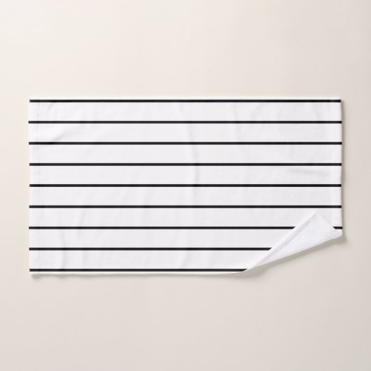 Vertikale schwarze Streifen Badhandtuch Set (Handtuch)