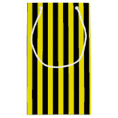 Vertikale schwarze und gelbe Streifen Kleine Geschenktüte (Rückseite)