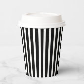 Vertikale schwarze und weiße Streifen Pappbecher (Links)