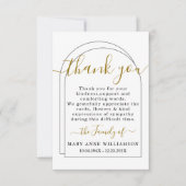 Vertikale Skriptminimale Beerdigung Danke Karte (Vorderseite)