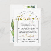 Vertikale Skriptminimale Beerdigung Danke Karte (Vorne/Hinten)