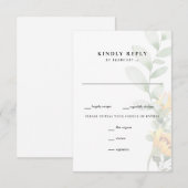 Vertikale Sonnenblume Hochzeitsrampe RSVP Karte (Vorne/Hinten)