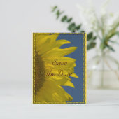 Vertikale Sonnenblumen und Himmelssehen speichern  Ankündigungspostkarte (Stehend Vorderseite)