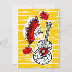 Vertikale spanische Souvenirgruppe Einladung