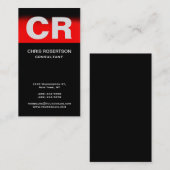 Vertikale Standard-Visitenkarte mit roter schwarze Visitenkarte (Vorne/Hinten)