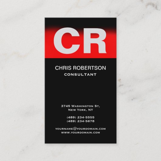 Vertikale Standard-Visitenkarte mit roter schwarze Visitenkarte (Vorderseite)