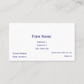 Vertikale Steno Maschine befestigt Visitenkarte (Rückseite)