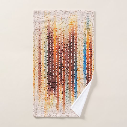 Vertikale Streifen, abstrakt, farbenfroh, modern Badhandtuch Set (Handtuch)