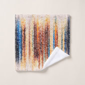 Vertikale Streifen, abstrakt, farbenfroh, modern Badhandtuch Set (Waschlappen)