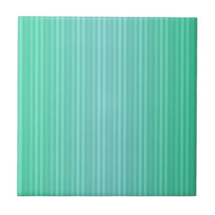 Vertikale Streifen Aquamarinblau Grün Teal Fliese
