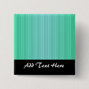 Vertikale Streifen Aquamarine Blau Grün Aquamarin Button