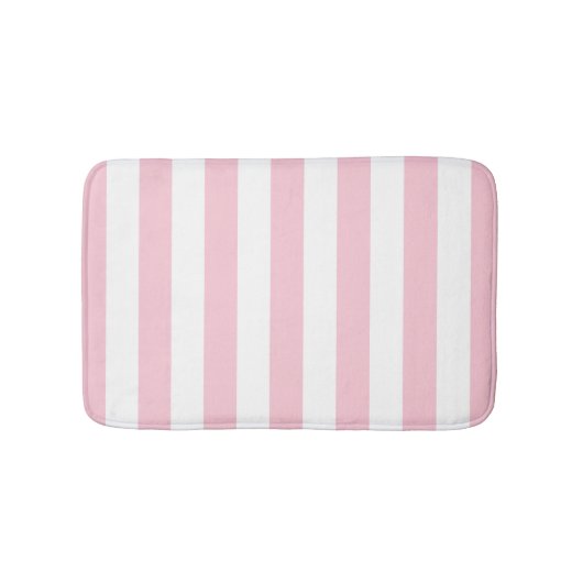 Vertikale Streifen Baby rosa und weiß gestreift Badematte (Vorderseite)