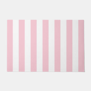 Vertikale Streifen Baby rosa und weiß gestreift Fußmatte