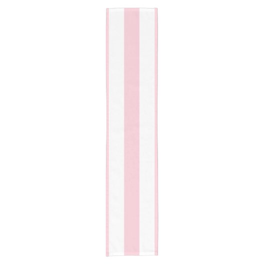 Vertikale Streifen Baby rosa und weiß gestreift Kurzer Tischläufer (Vorderseite)