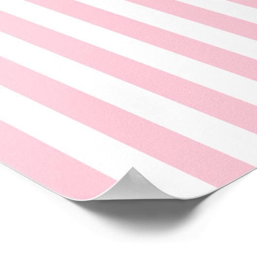 Vertikale Streifen Baby rosa und weiß gestreift Poster (Ecke)