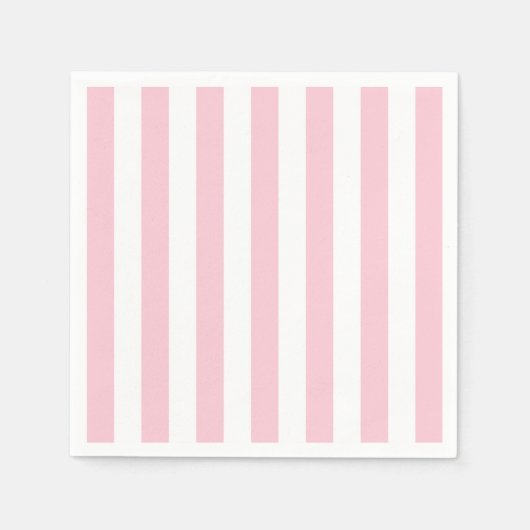 Vertikale Streifen Baby rosa und weiß gestreift Serviette (Vorderseite)