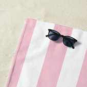 Vertikale Streifen Baby rosa und weiß gestreift Strandtuch (Beispiel)