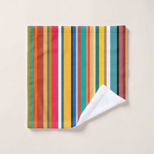 Vertikale Streifen Badhandtuch Set (Waschlappen)
