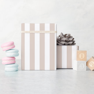 Vertikale Streifen Beige und Weiß gestreift Geschenkpapier