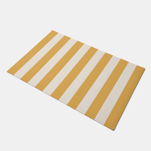 Vertikale Streifen, gelb und weiß gestrichen Fußmatte (Schrägansicht)