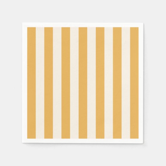 Vertikale Streifen, gelb und weiß gestrichen Serviette (Vorderseite)