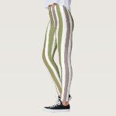 Vertikale Streifen grün und getönt Leggings (Links)