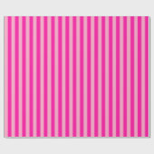 Vertikale Streifen Hot Pink Geschenkpapier (Flach)